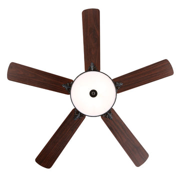 Paolo 52" Farmhouse Industrial Iron Scroll Drum Shade LED Ceiling Fan With Remote - JONATHAN Y